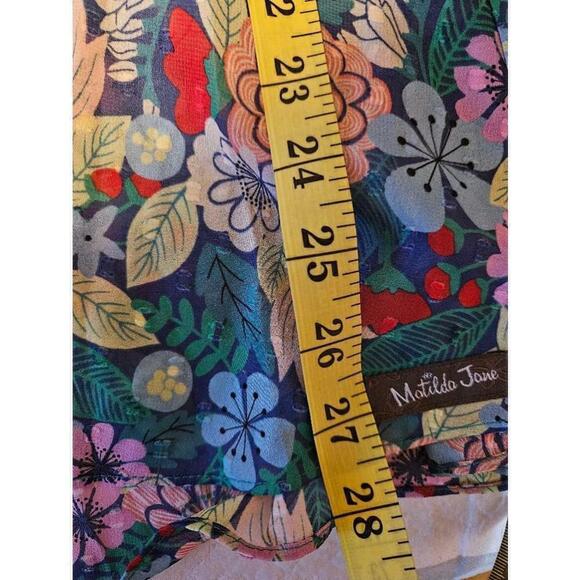 Matilda Jane Top Floral Lace Blouse Women's Size M Blue Green Pink Multi - Picture 10 of 12